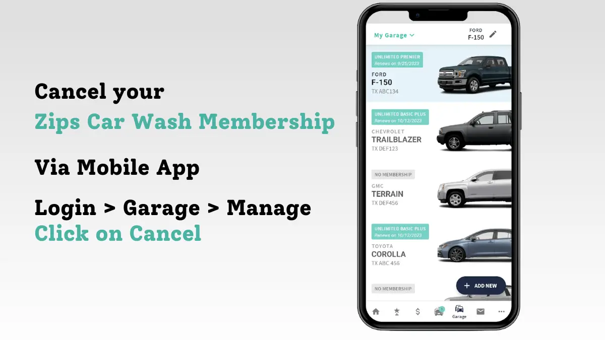 Method 2: Cancel Zips Car Wash via Mobile App