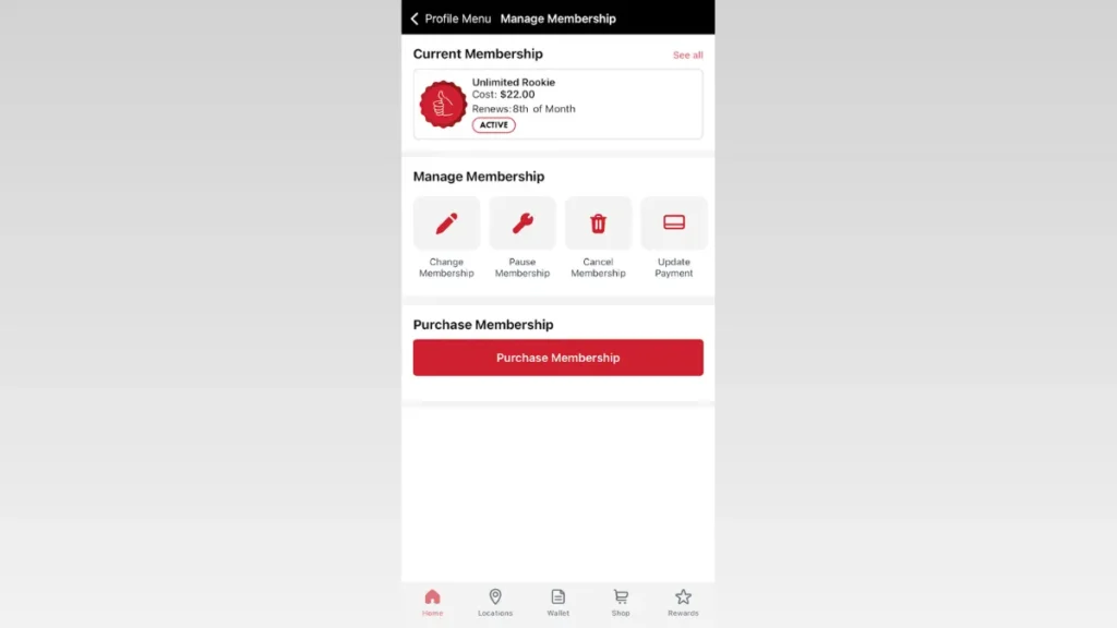 App to Cancel Club Car Wash