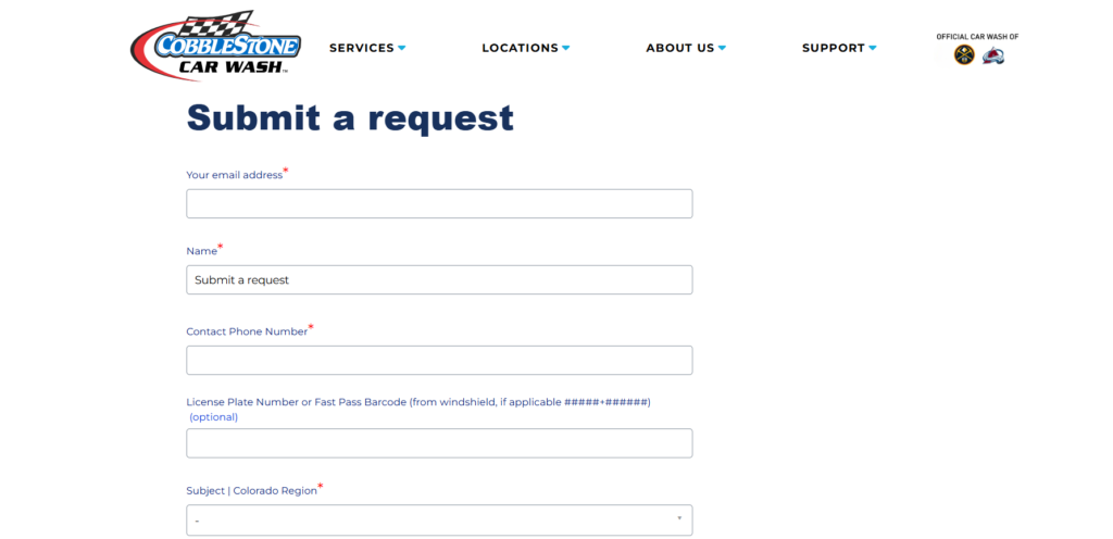 zendesk cancellation form page for Colorado Region