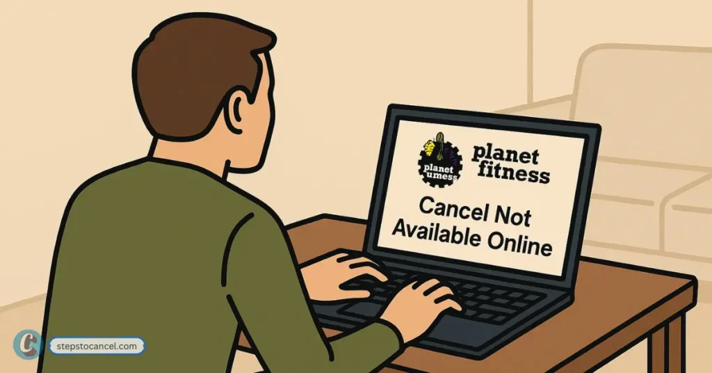 planet fitness online cancelling attempt failed
