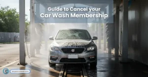 car getting washed using sprayed water at cvar wash through a