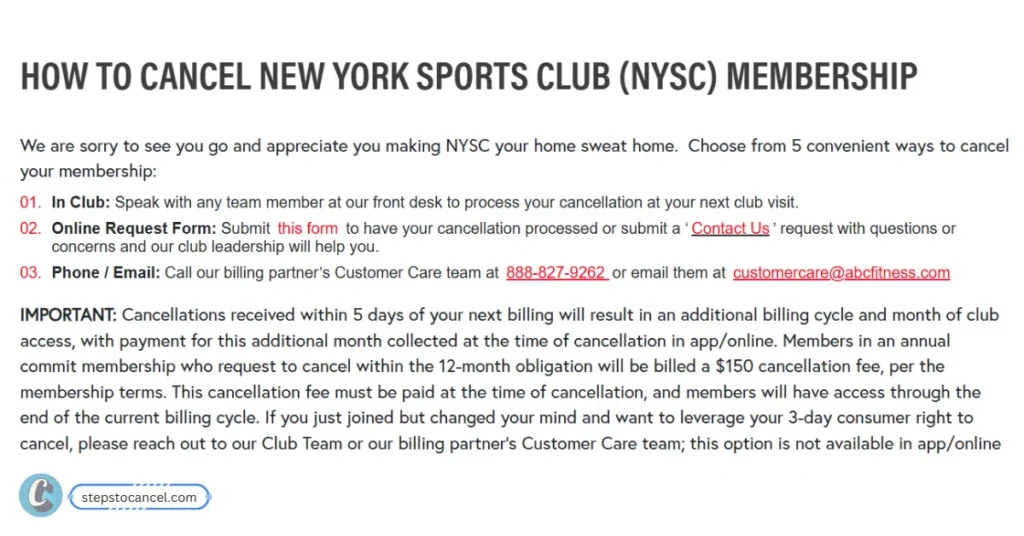 5 Methods to Cancel your New York Sports Club Membership Methods to Cancel New York Sports Club Membership