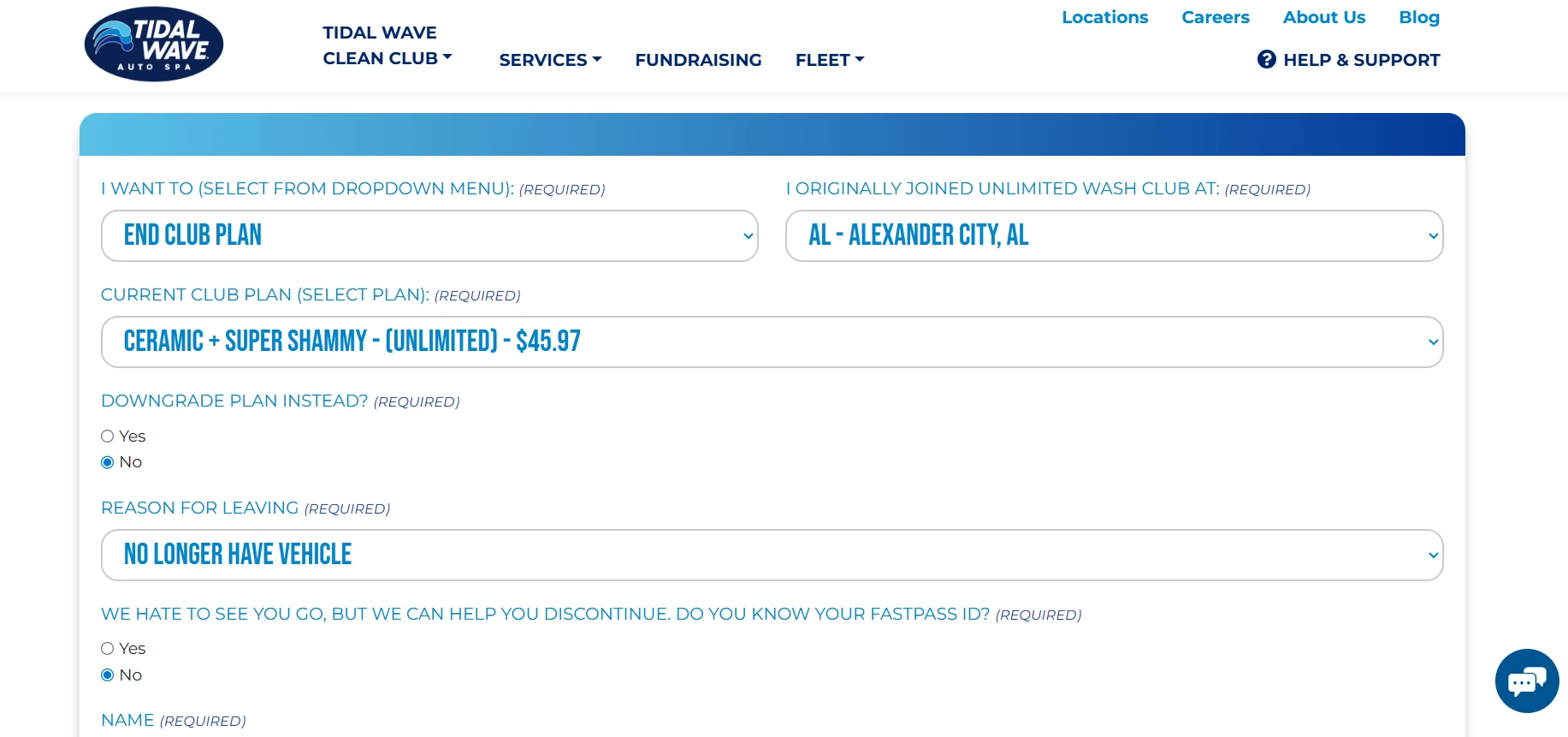Steps to cancel your Tidal Wave Car Wash Clean Club membership online, by phone, or in person